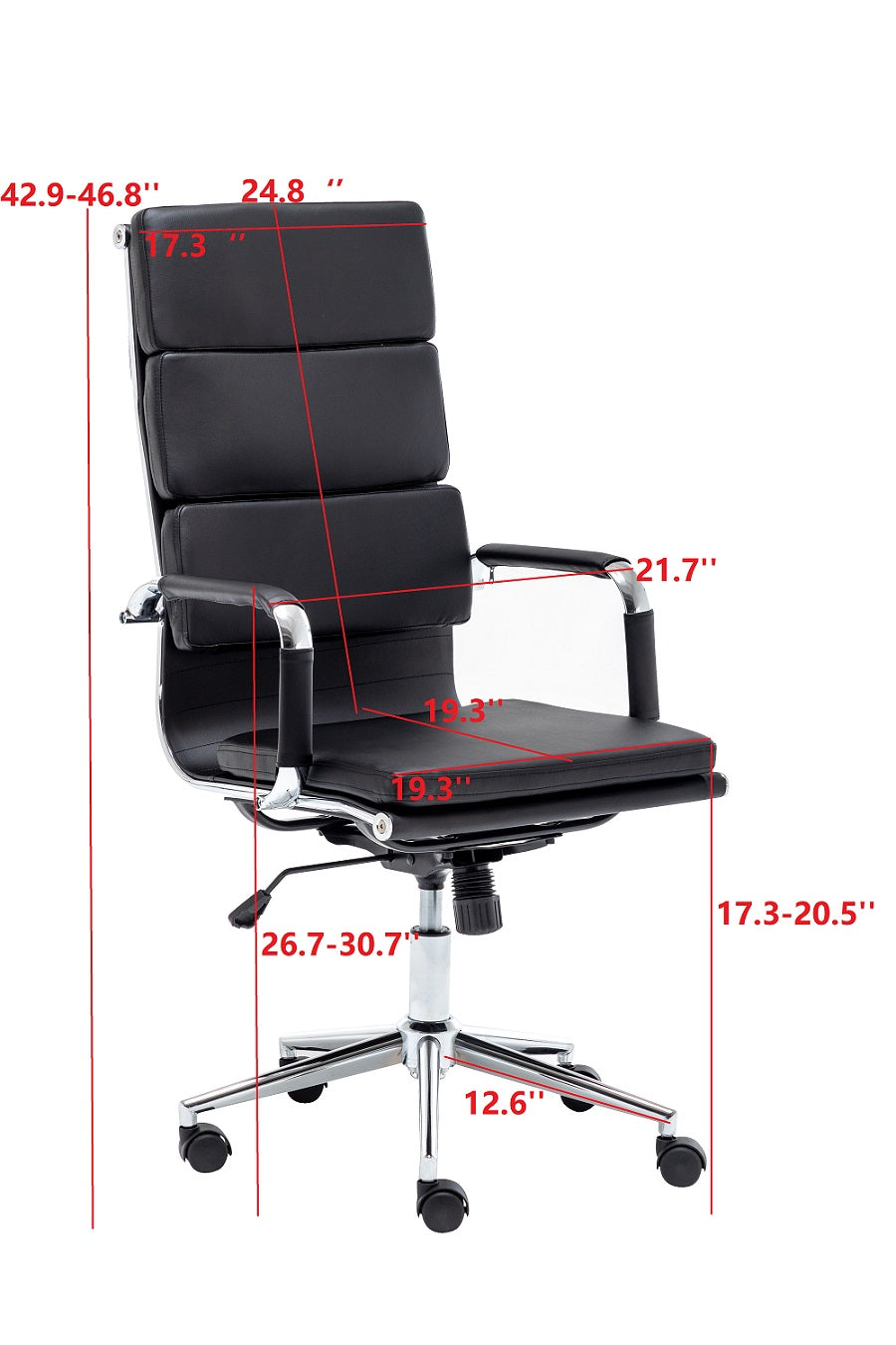 Executive Computer Desk Chair PU Executive Faux Leather Rolling Swivel 360 Rotation Task Residential Commercial for Office, Home