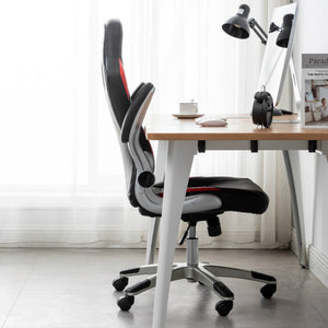 Ergonomic Swivel  Adjustable Lumbar Support Tilt Executive Gaming Chair Black Red
