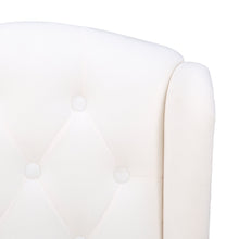 Load image into Gallery viewer, BTExpert White Velvet High Back Tufted Upholstered Solid Wood Nail Trim Ring Dining Chair
