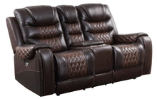 Load image into Gallery viewer, BTExpert Top Grain Leather Power Motion Recliner Loveseat
