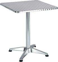 Load image into Gallery viewer, BTExpert Indoor Outdoor 27.5&quot; Square Restaurant Table for Patio Stainless Steel Silver Aluminum Furniture with base

