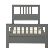 Load image into Gallery viewer, Wood Platform Bed with Headboard and Footboard, Twin (Gray)

