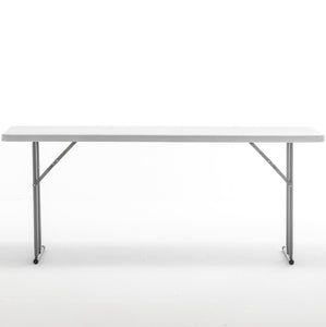 6-Foot Long Granite White Plastic Folding Training Table