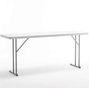 6-Foot Long Granite White Plastic Folding Training Table