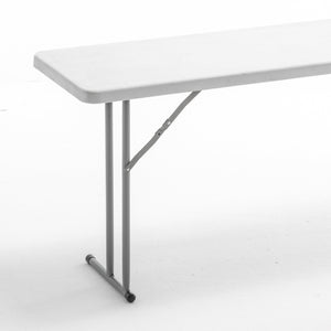 6-Foot Long Granite White Plastic Folding Training Table