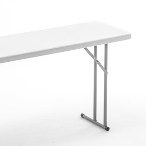 6-Foot Long Granite White Plastic Folding Training Table