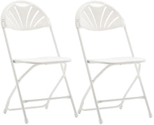 Load image into Gallery viewer, BTExpert White Plastic Folding Chair Steel Frame Commercial High Capacity Event Chair lightweight Wedding Party Set of 40
