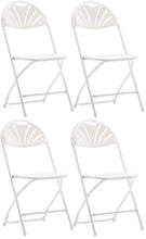 Load image into Gallery viewer, BTExpert White Plastic Folding Chair Steel Frame Commercial High Capacity Event Chair lightweight Wedding Party Set of 4
