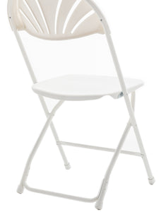 BTExpert White Plastic Folding Chair Steel Frame Commercial High Capacity Event Chair lightweight Wedding Party Set of 40