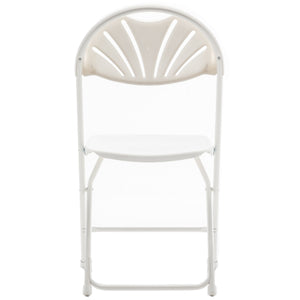 BTExpert White Plastic Folding Chair Steel Frame Commercial High Capacity Event Chair lightweight Wedding Party Set of 40