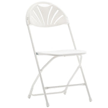 Load image into Gallery viewer, BTExpert White Plastic Folding Chair Steel Frame Commercial High Capacity Event Chair lightweight Wedding Party Set of 4
