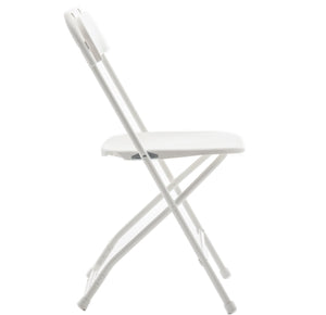 White Plastic Folding Chair Steel Frame Commercial High Capacity Event lightweight Set for Office Wedding Party Picnic Kitchen Dining Church School