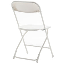 Load image into Gallery viewer, White Plastic Folding Chair Steel Frame Commercial High Capacity Event lightweight Set for Office Wedding Party Picnic Kitchen Dining School Set of 10
