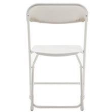 Load image into Gallery viewer, White Plastic Folding Chair Steel Frame Commercial High Capacity Event lightweight Set for Office Wedding Party Picnic Kitchen Dining School Set of 10
