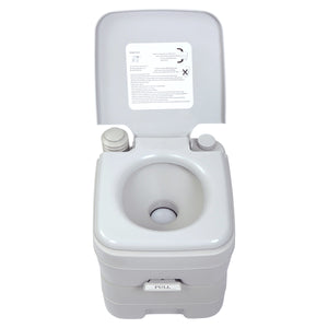 5.3 Gallon 20L Flush Outdoor Indoor Travel Camping Portable Toilet for Car, Boat, Caravan, Campsite, Hospital,Gray
