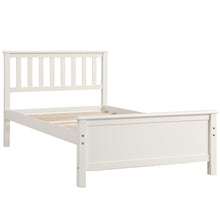 Load image into Gallery viewer, Twin Size Wood Platform Bed with Headboard,Footboard and Wood Slat Support, White
