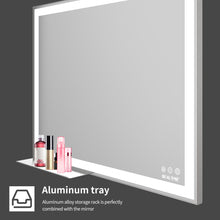 Load image into Gallery viewer, LED Bathroom Vanity Mirror Wall Mounted Adjustable White/Warm/Natural Lights Anti-Fog Touch Switch with Memory Modern Smart Large Bathroom Mirrors
