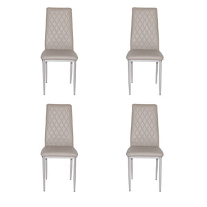 Retro style dining chair hotel dining chair conference chair outdoor activity chair pu leather high elastic fireproof sponge dining chair four-piece set(gray)