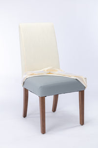 Cover Removable Interchangeable and Washable Beige Linen Upholstered Parsons Chair with Solid Wood Legs 2 PCS
