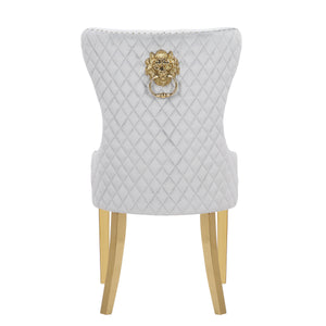 Simba Chair with Gold Legs Light Gray