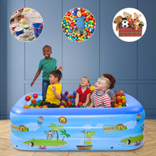 Load image into Gallery viewer, Family Inflatable Swimming Pool Three-layer Printing, Above Ground PVC Outdoor Ocean Toy Pool for Kids, Babies, Adults, 59\&#39;\&#39;W*43\&#39;\&#39;D*19.5‘’H
