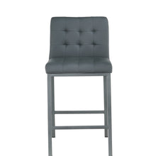 Load image into Gallery viewer, Cheap Modern Design High Counter Stool metal legs Kitchen Restaurant grey pu Bar Chair(set of 2)
