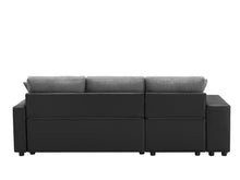 Load image into Gallery viewer, Artemax 92.5“Linen Reversible Sleeper Sectional Sofa with storage and 2 stools Steel Gray
