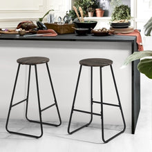 Load image into Gallery viewer, 27 Inch Counter Height Bar Stools Set of 2, Armless Counter Stools MDF Seat with Metal Legs for Dining Room Kithchen Bar
