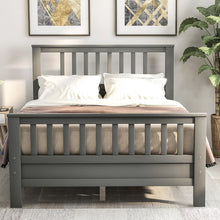 Load image into Gallery viewer, Wood Platform Bed with Headboard and Footboard, Full (Gray)
