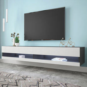 180 Wall Mounted Floating 80" TV Stand with 20 Color LEDs