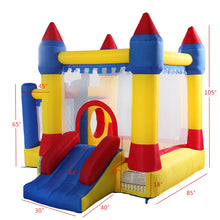 Load image into Gallery viewer, Inflatable Bounce House, Kid Jump and Slide Castle Bouncer with Trampoline, Mesh Wall and Shooting Area, Including Carry Bag, Repair Kit, Stake
