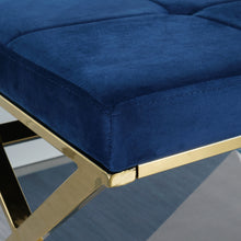 Load image into Gallery viewer, blue velvet fabric Morden bench
