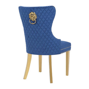 Simba Chair with Gold Legs Navy