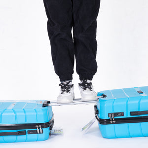 Hardshell Suitcase Spinner Wheels PP Luggage Sets Lightweight Suitcase With TSA Lock,3-Piece Set (20/24/28) ,Light Blue