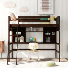 Load image into Gallery viewer, Twin size Loft Bed with Storage Shelves, Desk and Ladder, Espresso(old  SKU: LP000040PAA,LP000040AAP)
