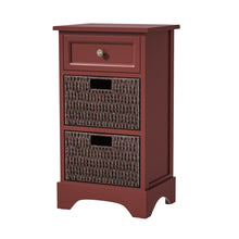 Load image into Gallery viewer, End Table, Accent Cabinet, with 1 Drawers and 2 Baskets, for Kitchen/Dining/Entrance/Bedroom (red)
