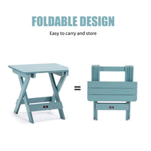 Load image into Gallery viewer, TALE Adirondack Portable Folding Side Table Square All-Weather and Fade-Resistant Plastic Wood Table Perfect for Outdoor Garden, Beach, Camping, Picnics Blue
