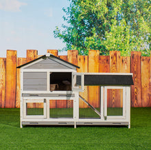 Load image into Gallery viewer, Chicken House, 58&quot; Waterproof Wooden Animal Hutch, Indoor Outdoor Chicken Coop Rabbit Hutch Kit w/Roof, Garden Backyard Rabbit Cage/Guinea Pig House/Hen House, Animal Hutch for Small Pet
