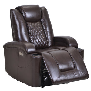 Oris Fur. Power Motion Recliner with USB Charge Port and Cup Holder -PU Lounge chair for Living Room