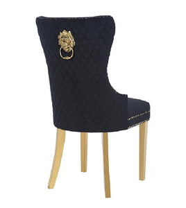 Simba Chair with Gold Legs Black