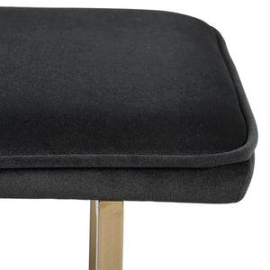 Upholstered Velvet Bench 44.5" W x 15" D x 18.5" H,Golden Powder Coating Legs Set of 1
