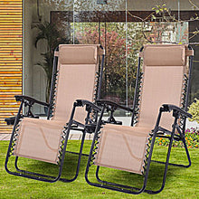 Load image into Gallery viewer, 2 Pack Folding Aluminum Zero Gravity Chair
