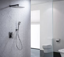 Load image into Gallery viewer, Shower Faucet Set Shower System with 12 Inch Rain Shower Head and Handheld, Bathroom Shower Combo Set Wall Mounted System Rough-in Valve Body and Trim Included.
