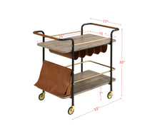 Load image into Gallery viewer, ACME Naude Serving Cart, Natural, Gold &amp; Black Finish 98417
