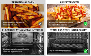 Geek Chef Air Fry Oven, Countertop Toaster Oven, 3-Rack Levels, 16 Preset Modes, Stainless Steel (23Qt 1700W)