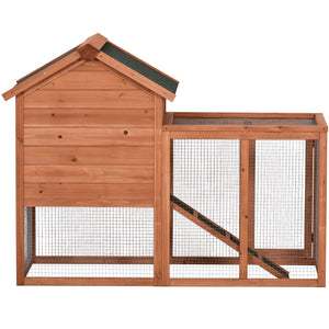 TOPMAX Upgrade Natural Wood House Pet Supplies Small Animals House Rabbit Hutch,Orange