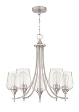 Load image into Gallery viewer, 5-Light Brush Nickle Vintage Chandelier

