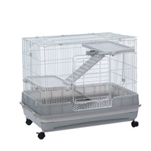 Load image into Gallery viewer, 【VIDEO provided】4-Tier 32 inch Small Animal Metal Cage Height Adjustable with Lockable  Top-Openings Removable for Rabbit Chinchilla Ferret Bunny Guinea Pig ,EVEN FOR HAMSTERS(grey)

