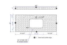 Load image into Gallery viewer, Montary 43 inches bathroom stone vanity top calacatta gray engineered marble color with undermount ceramic sink and single faucet hole with backsplash
