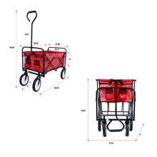 Load image into Gallery viewer, Folding Wagon Garden Shopping Beach Cart (Red)
